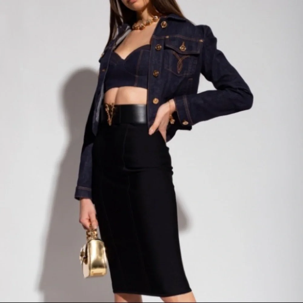 Versace paneled contrast-stitch denim jacket - Picture 15 of 15